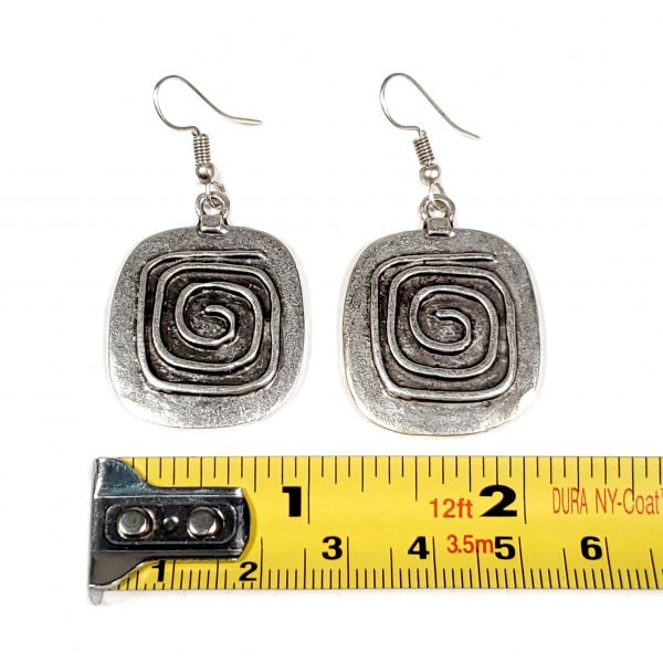 Hand Made Pewter Earrings Plated in 925 Silver - SKU# ALL-3369 - Image 2