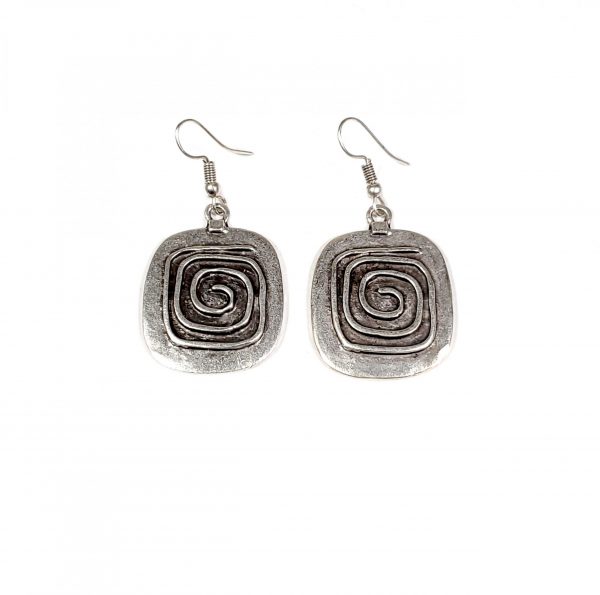 Hand Made Pewter Earrings Plated in 925 Silver - SKU# ALL-3369