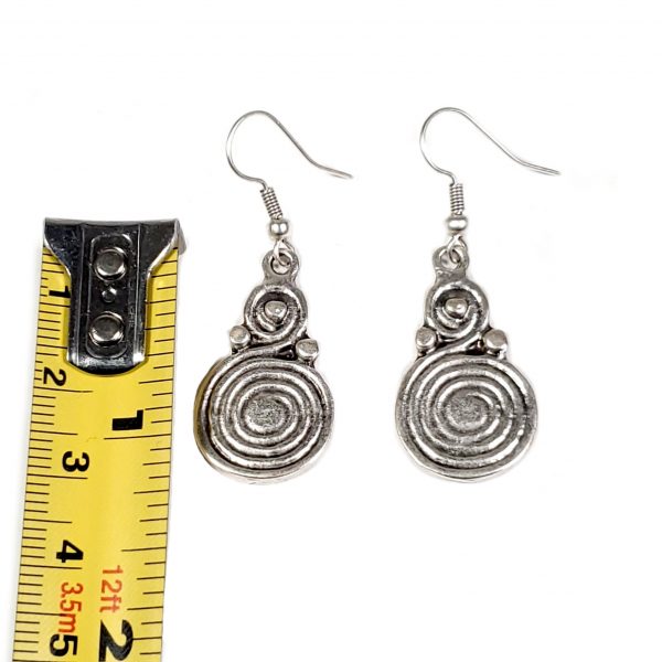 Hand Made Pewter Earrings Plated in 925 Silver - SKU# ALL-3399 - Image 2