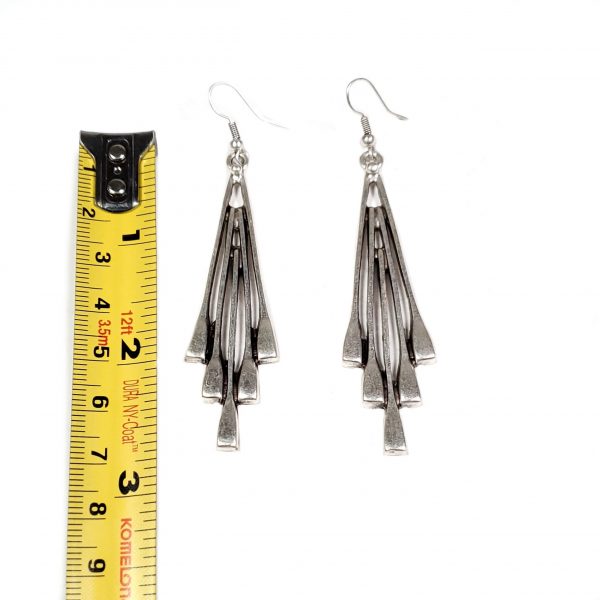 Hand Made Pewter Earrings Plated in 925 Silver - SKU# ALL-3437 - Image 2
