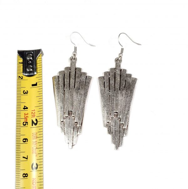 Hand Made Pewter Earrings Plated in 925 Silver - SKU# ALL-3438 - Image 2