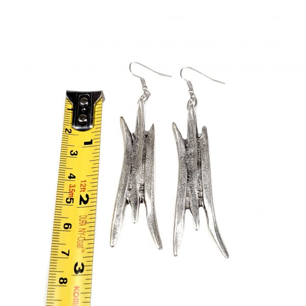 Hand Made Pewter Earrings Plated in 925 Silver - SKU# ALL-3439 - Image 2