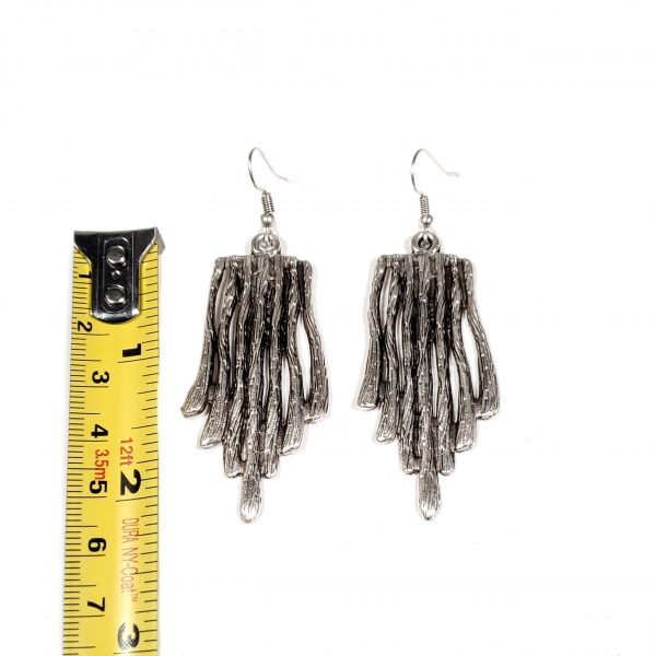 Hand Made Pewter Earrings Plated in 925 Silver - SKU# ALL-3440 - Image 2