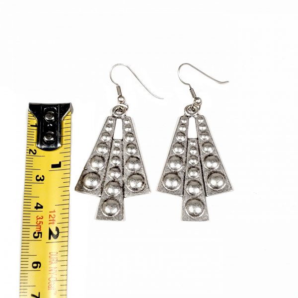 Hand Made Pewter Earrings Plated in 925 Silver - SKU# ALL-3444 - Image 2