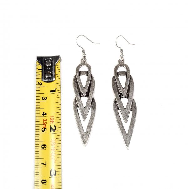 Hand Made Pewter Earrings Plated in 925 Silver - SKU# ALL-3448 - Image 2