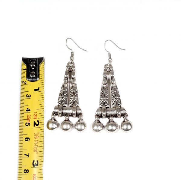 Hand Made Pewter Earrings Plated in 925 Silver - SKU# ALL-3450 - Image 2