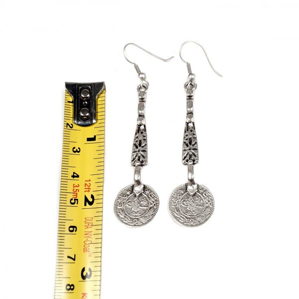 Hand Made Pewter Earrings Plated in 925 Silver - SKU# ALL-3451 - Image 2