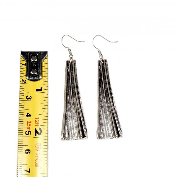 Hand Made Pewter Earrings Plated in 925 Silver - SKU# ALL-3458 - Image 2