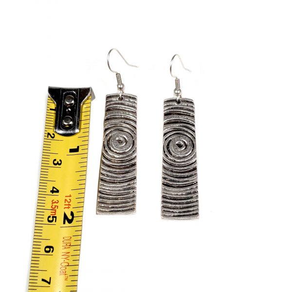 Hand Made Pewter Earrings Plated in 925 Silver - SKU# ALL-3467 - Image 2
