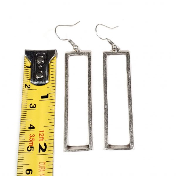 Hand Made Pewter Earrings Plated in 925 Silver - SKU# ALL-3480 - Image 2