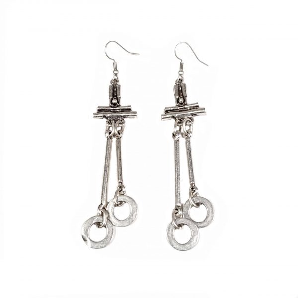 Hand Made Pewter Earrings Plated in 925 Silver - SKU# ALL-3488