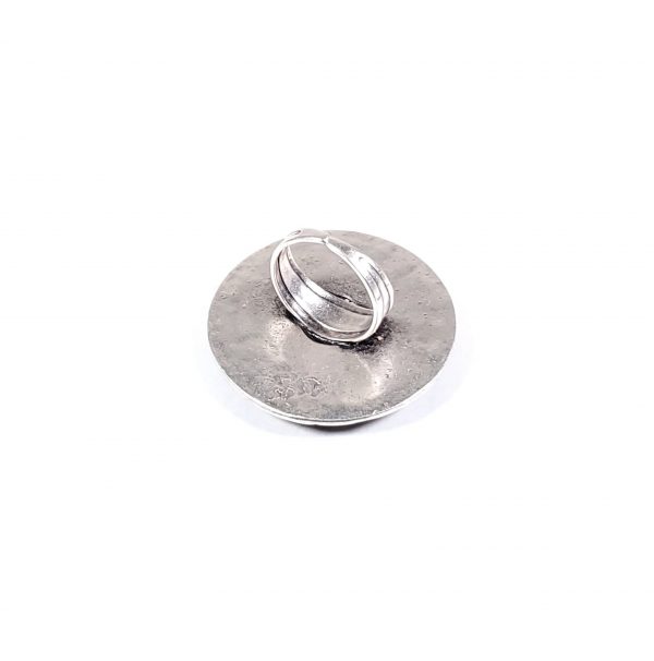 Hand Made Pewter Adjustable Ring Plated in 925 Silver - SKU# ALL-4002 - Image 2