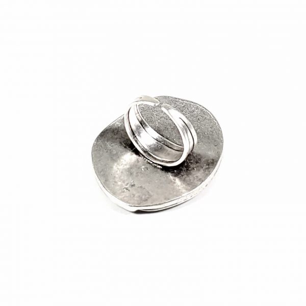 Hand Made Pewter Adjustable Ring Plated in 925 Silver - SKU# ALL-4017 - Image 2