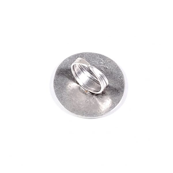 Hand Made Pewter Adjustable Ring Plated in 925 Silver - SKU# ALL-4021 - Image 2