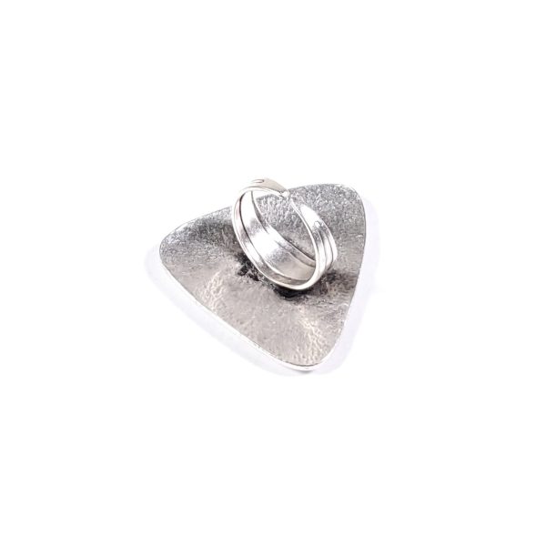 Hand Made Pewter Adjustable Ring Plated in 925 Silver - SKU# ALL-4024 - Image 2