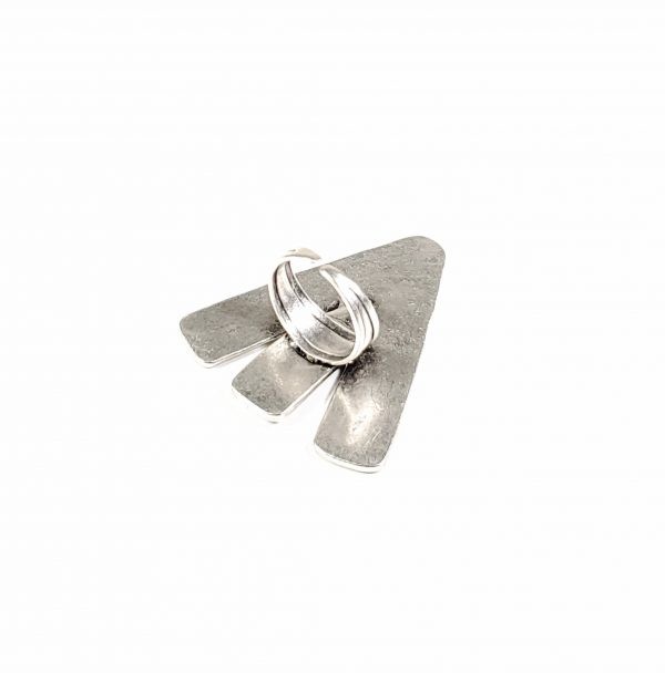Hand Made Pewter Adjustable Ring Plated in 925 Silver - SKU# ALL-4056 - Image 2