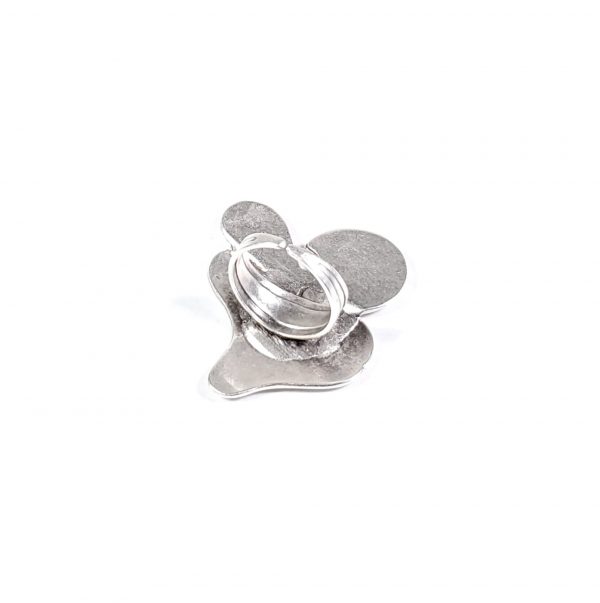 Hand Made Pewter Adjustable Ring Plated in 925 Silver - SKU# ALL-4065 - Image 2