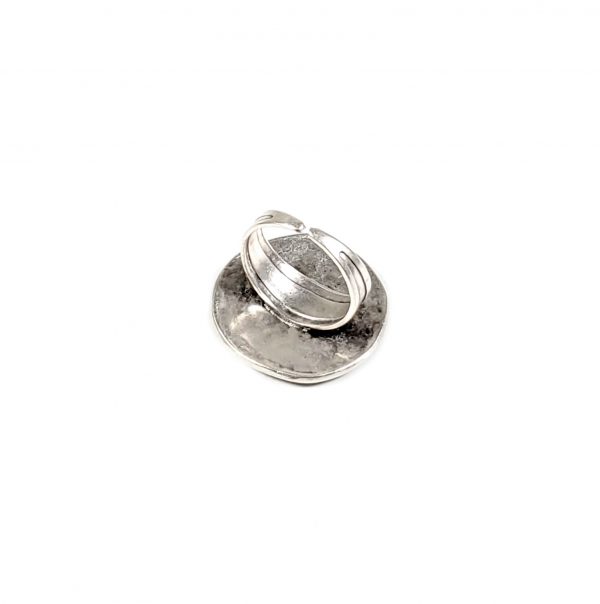 Hand Made Pewter Adjustable Ring Plated in 925 Silver - SKU# ALL-4077 - Image 2