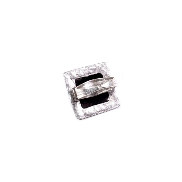 Hand Made Pewter Adjustable Ring Plated in 925 Silver - SKU# ALL-4089 - Image 2