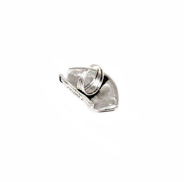 Hand Made Pewter Adjustable Ring Plated in 925 Silver - SKU# ALL-4124 - Image 2