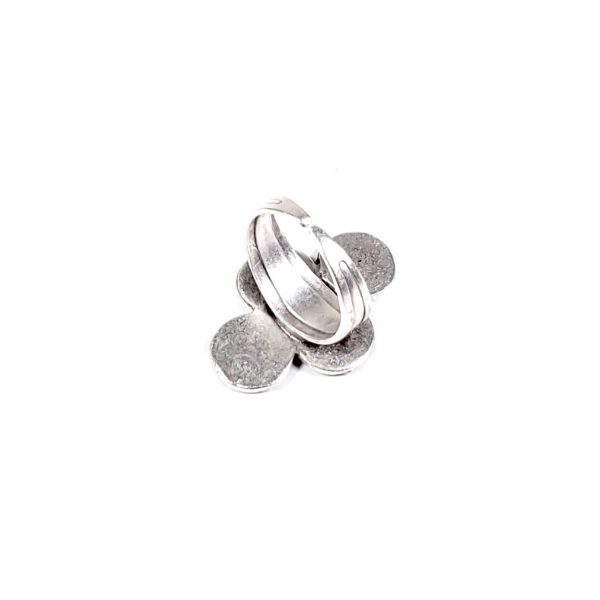Hand Made Pewter Adjustable Ring Plated in 925 Silver - SKU# ALL-4144 - Image 2