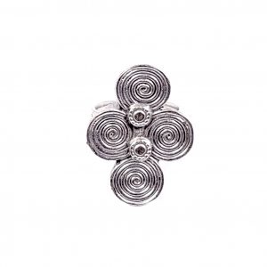 Hand Made Pewter Adjustable Ring Plated in 925 Silver - SKU# ALL-4144