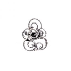 Hand Made Pewter Adjustable Ring Plated in 925 Silver - SKU# ALL-4175