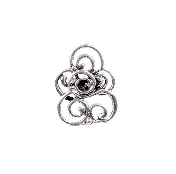 Hand Made Pewter Adjustable Ring Plated in 925 Silver - SKU# ALL-4175