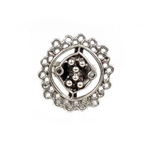 Hand Made Pewter Adjustable Ring Plated in 925 Silver - SKU# ALL-4199