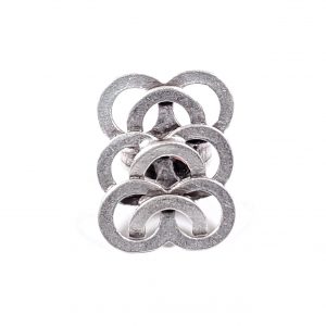 Hand Made Pewter Adjustable Ring Plated in 925 Silver - SKU# ALL-4218