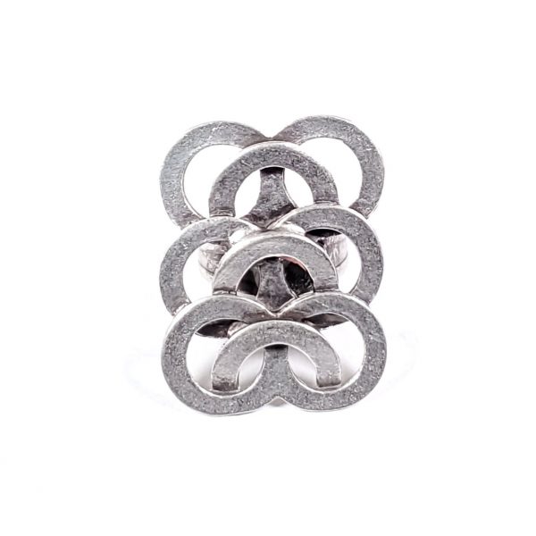 Hand Made Pewter Adjustable Ring Plated in 925 Silver - SKU# ALL-4218