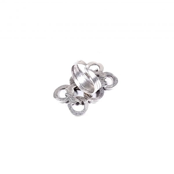 Hand Made Pewter Adjustable Ring Plated in 925 Silver - SKU# ALL-4226 - Image 2
