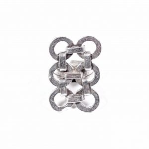 Hand Made Pewter Adjustable Ring Plated in 925 Silver - SKU# ALL-4226