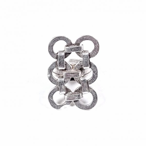 Hand Made Pewter Adjustable Ring Plated in 925 Silver - SKU# ALL-4226