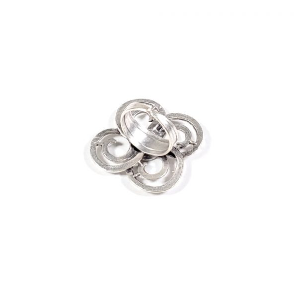 Hand Made Pewter Adjustable Ring Plated in 925 Silver - SKU# ALL-4227 - Image 2