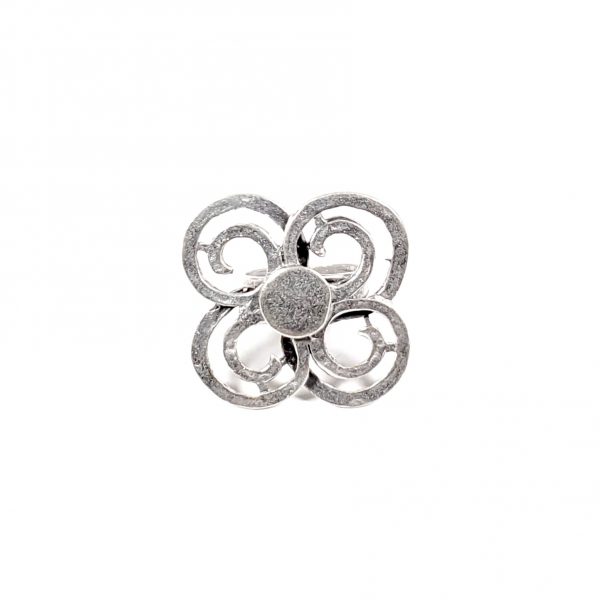 Hand Made Pewter Adjustable Ring Plated in 925 Silver - SKU# ALL-4227