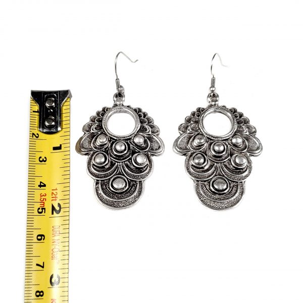 Hand Made Pewter Earrings Plated in 925 Silver - SKU# KU-007 - Image 2