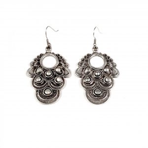 Hand Made Pewter Earrings Plated in 925 Silver - SKU# KU-007