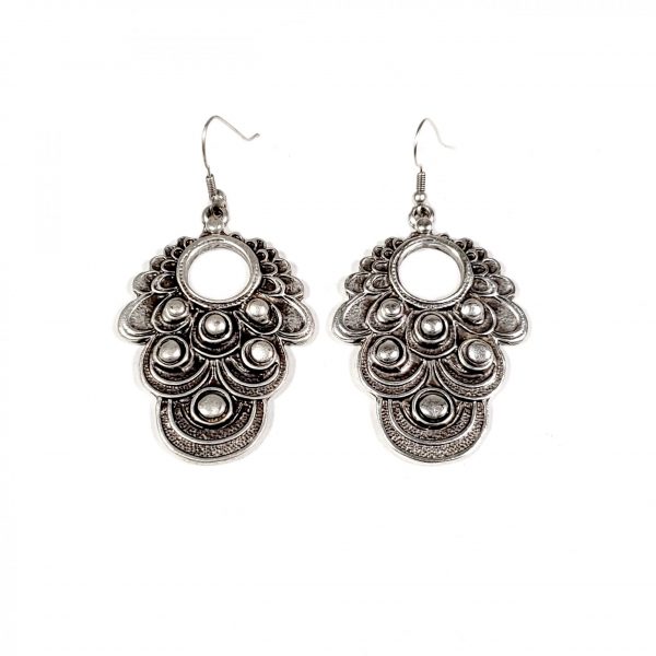 Hand Made Pewter Earrings Plated in 925 Silver - SKU# KU-007