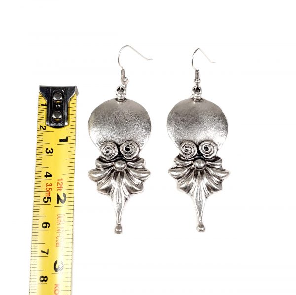Hand Made Pewter Earrings Plated in 925 Silver - SKU# KU-011 - Image 2