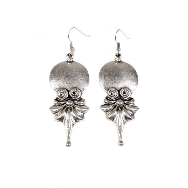 Hand Made Pewter Earrings Plated in 925 Silver - SKU# KU-011