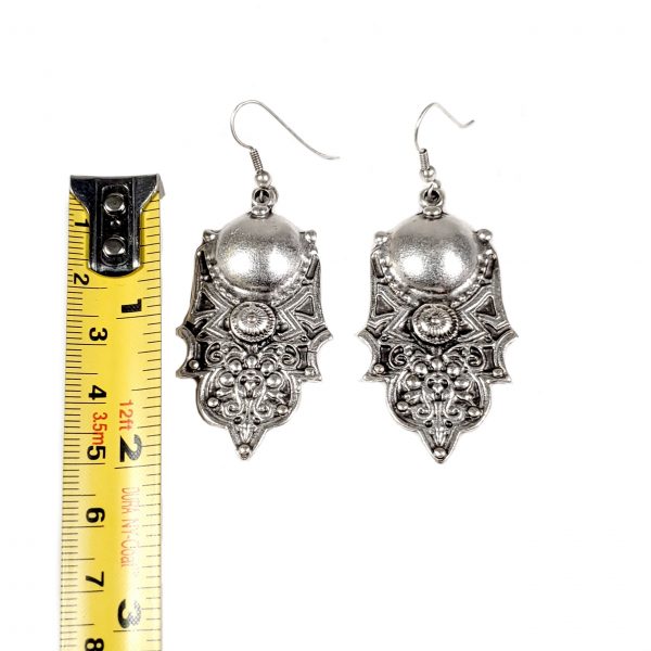 Hand Made Pewter Earrings Plated in 925 Silver - SKU# KU-060 - Image 2