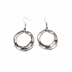 Hand Made Pewter Earrings Plated in 925 Silver - SKU# KU-090