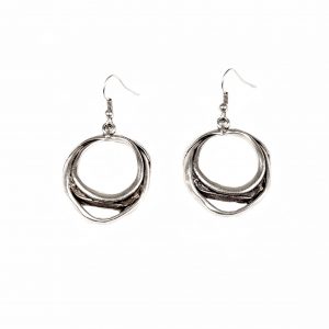 Hand Made Pewter Earrings Plated in 925 Silver - SKU# KU-093