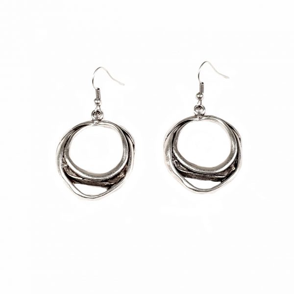 Hand Made Pewter Earrings Plated in 925 Silver - SKU# KU-093