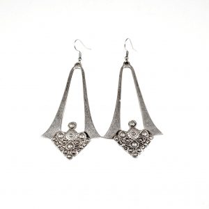Hand Made Pewter Earrings Plated in 925 Silver - SKU# KU-100