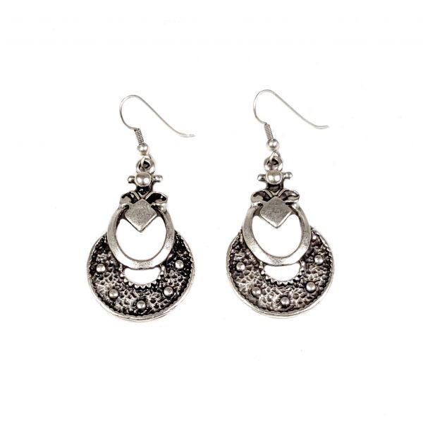 Hand Made Pewter Earrings Plated in 925 Silver - SKU# KU-105