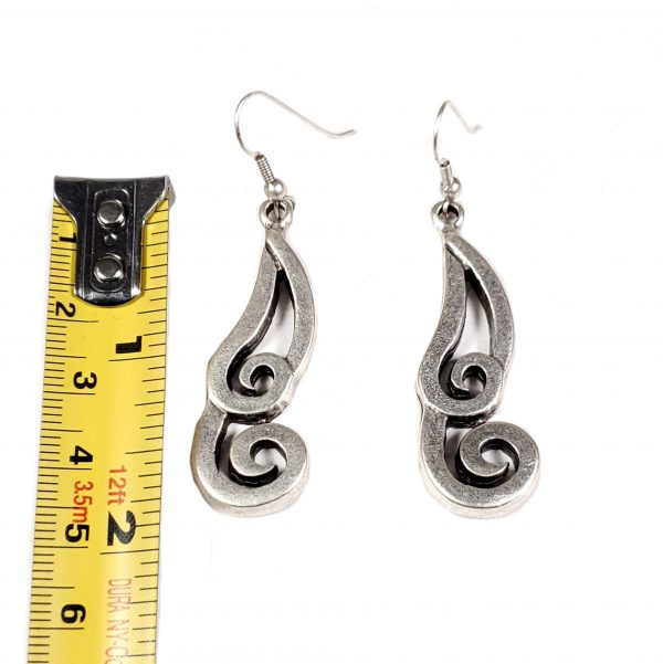 Hand Made Pewter Earrings Plated in 925 Silver - SKU# KU-108 - Image 2