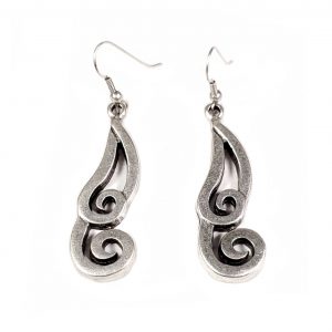 Hand Made Pewter Earrings Plated in 925 Silver - SKU# KU-108