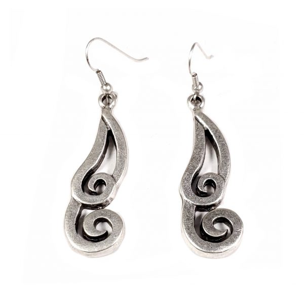 Hand Made Pewter Earrings Plated in 925 Silver - SKU# KU-108